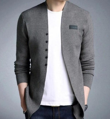 Mens Slim Fit Cardigan with Button Design - La Bogota