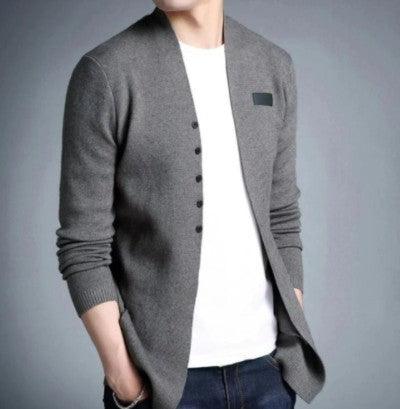 Mens Slim Fit Cardigan with Button Design - La Bogota
