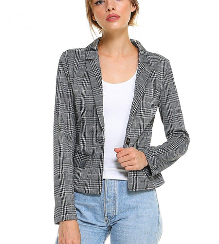 Point Plaid Blazer - La Bogota