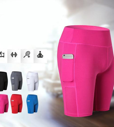 All Seasons Yoga Shorts Stretchable With Phone Pocket - La Bogota