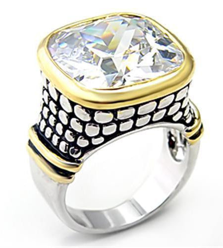 7X047 Reverse Two-Tone Brass Ring with AAA Grade - La Bogota