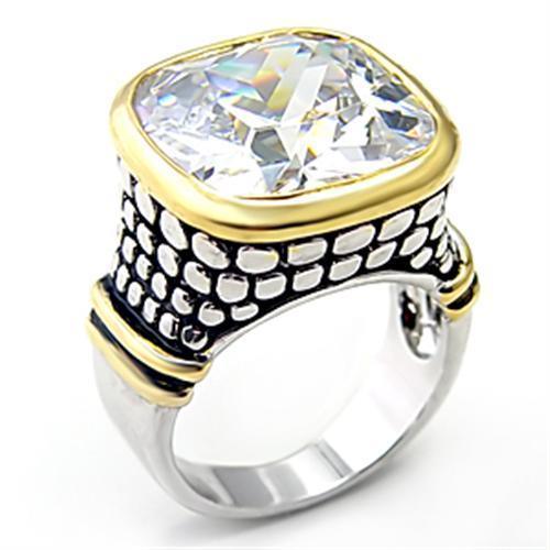 7X047 Reverse Two-Tone Brass Ring with AAA Grade - La Bogota