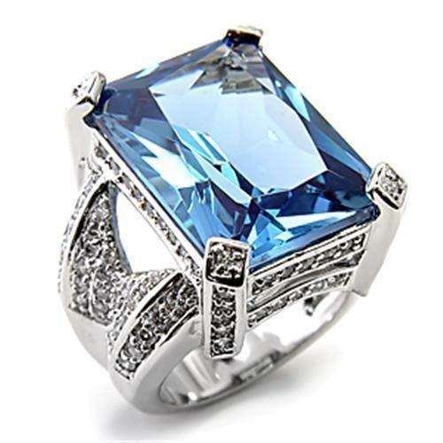 7X315 - Rhodium 925 Sterling Silver Ring with AAA Grade CZ Spinel in - La Bogota