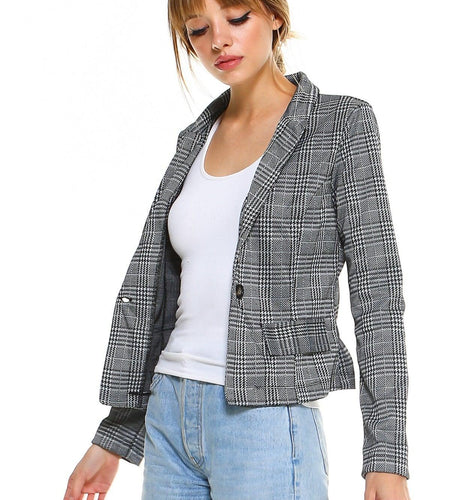 Point Plaid Blazer - La Bogota