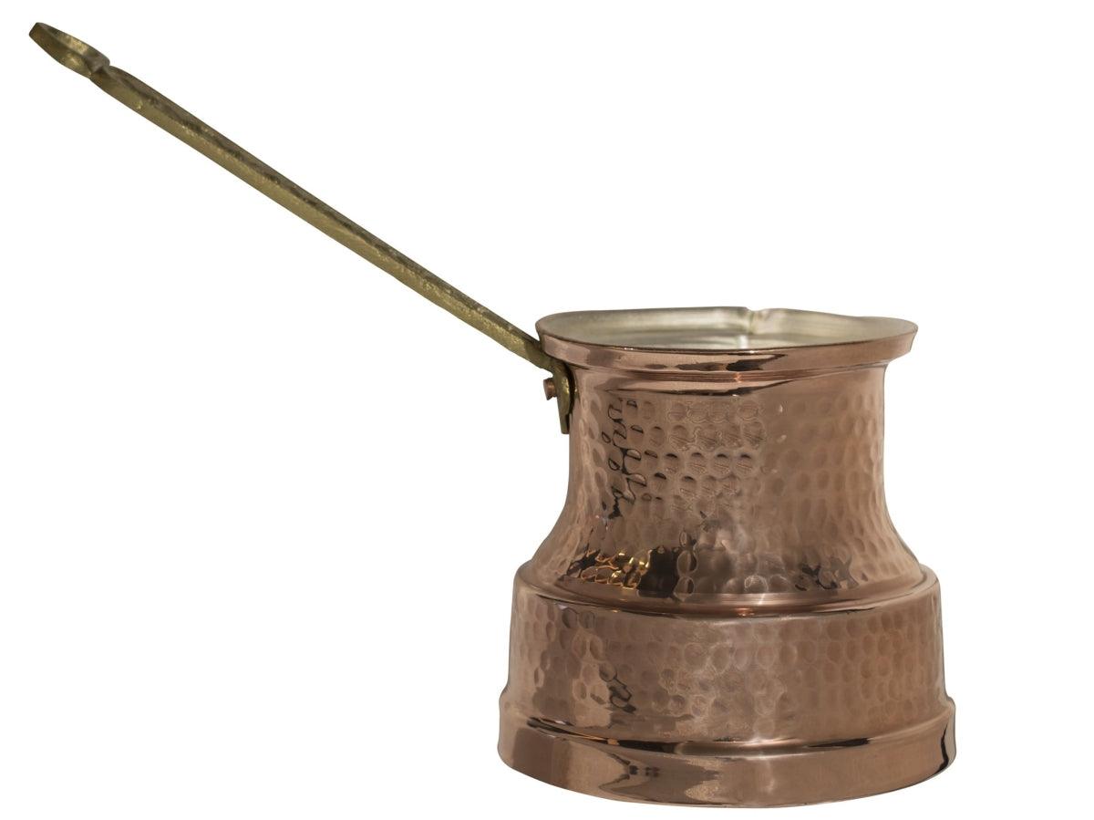 COPPER TURKISH COFFEE POT 9X4X6.5 G21 BRIGHT - La Bogota