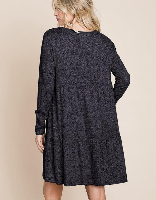 Load image into Gallery viewer, Brushed Hacci Tiered pleated Mini Dress - La Bogota
