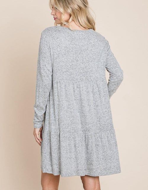 Load image into Gallery viewer, Brushed Hacci Tiered pleated Mini Dress - La Bogota
