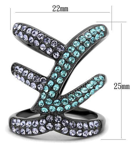 TK2766 - IP Light Black  (IP Gun) Stainless Steel Ring with Top Grade - La Bogota