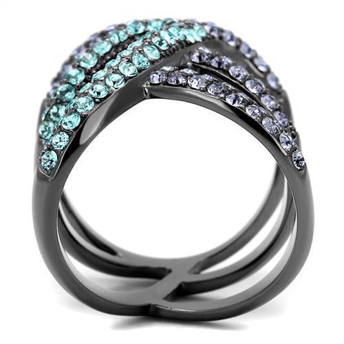 TK2766 - IP Light Black  (IP Gun) Stainless Steel Ring with Top Grade - La Bogota