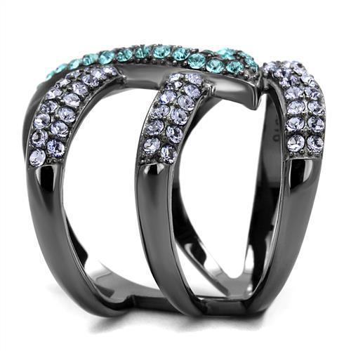 TK2766 - IP Light Black  (IP Gun) Stainless Steel Ring with Top Grade - La Bogota