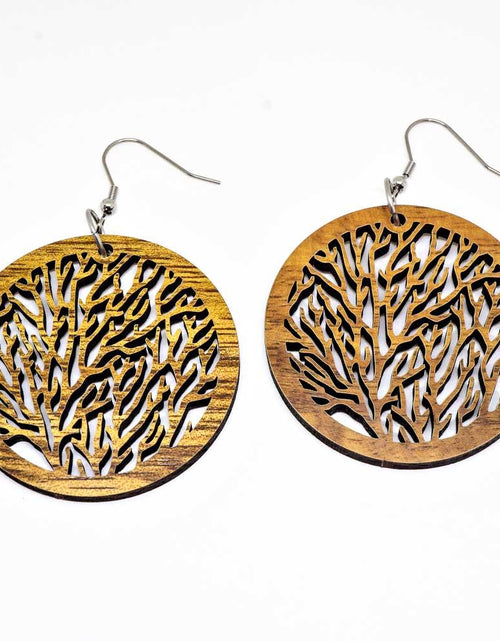 Load image into Gallery viewer, Genuine Handmade Koa Wood Tree Of Life Earring Pierce - La Bogota
