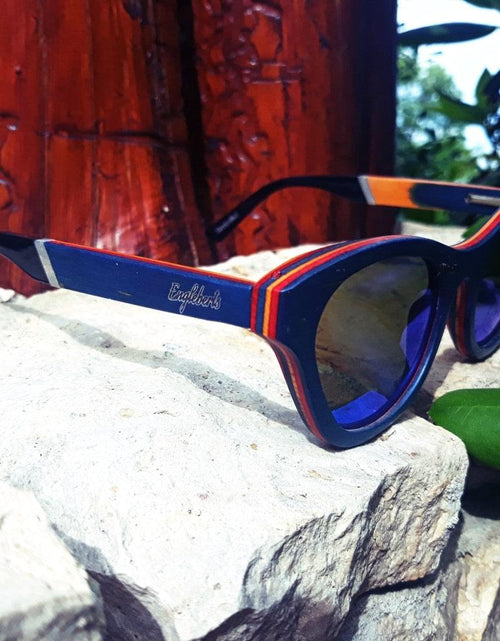 Load image into Gallery viewer, Beach Bound Skateboard Wood and Acetate Sunglasses, Polarized - La Bogota
