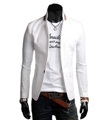 Mens Stand Collar Casual Blazer - La Bogota