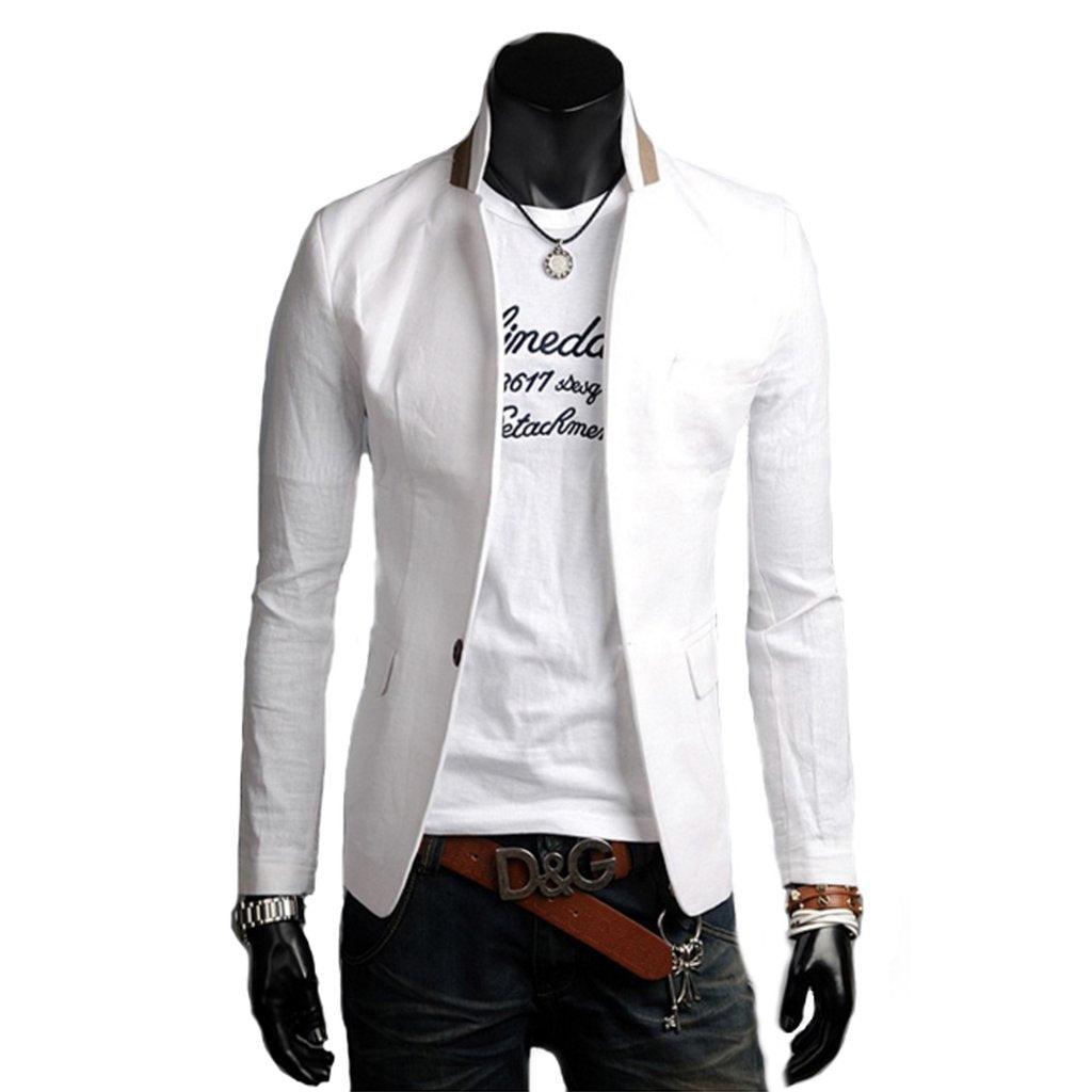 Mens Stand Collar Casual Blazer - La Bogota