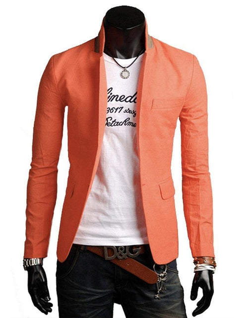 Load image into Gallery viewer, Mens Stand Collar Casual Blazer - La Bogota
