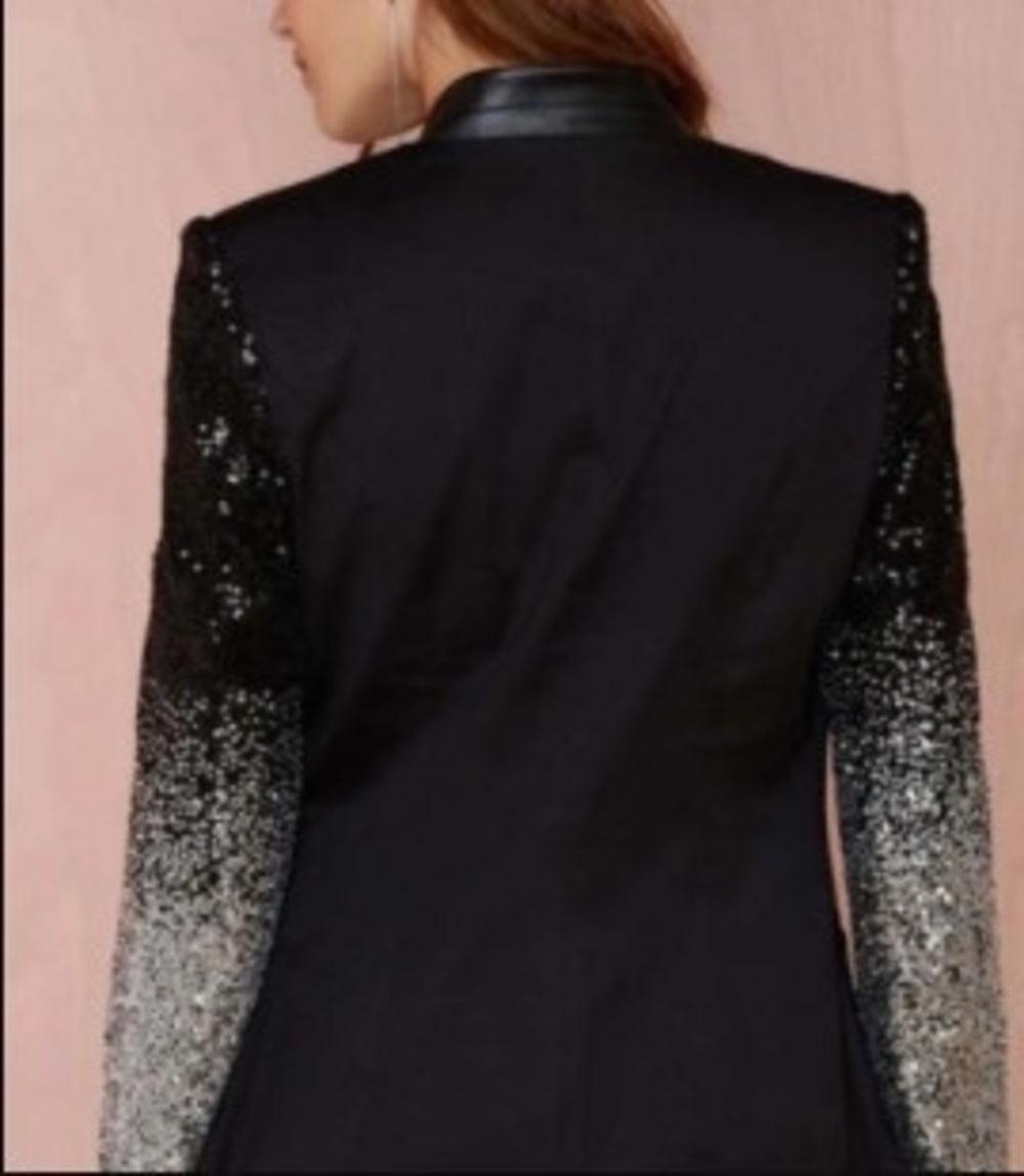 Womens Blazer with Sequins Sleeve - La Bogota
