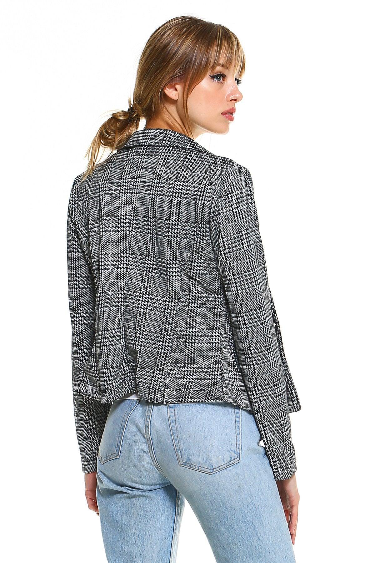 Point Plaid Blazer - La Bogota