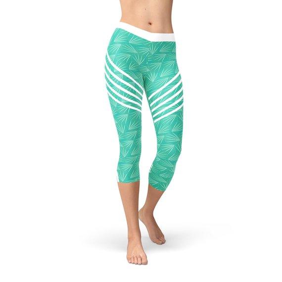 Turquoise Sports Capri Leggings - La Bogota