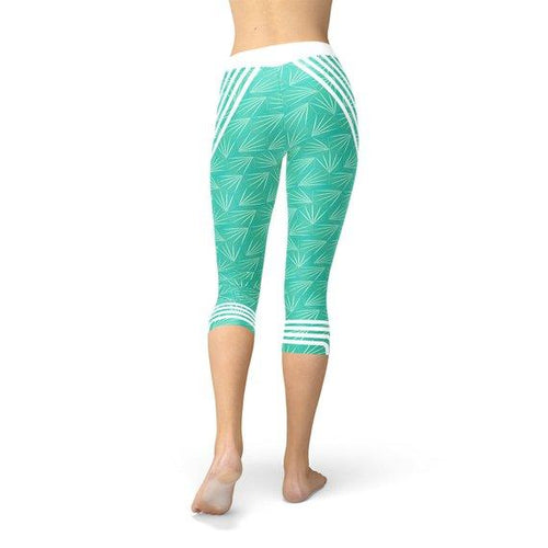 Load image into Gallery viewer, Turquoise Sports Capri Leggings - La Bogota
