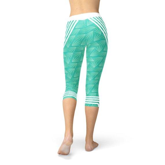 Turquoise Sports Capri Leggings - La Bogota