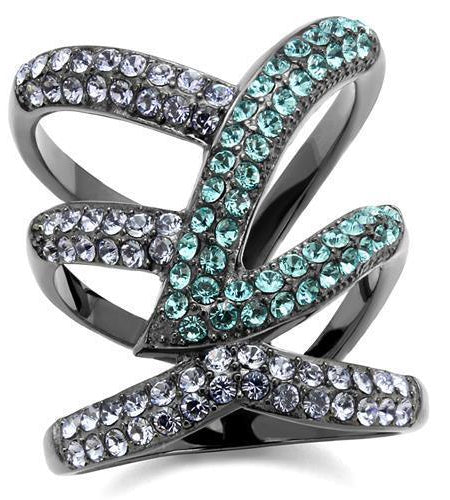 TK2766 - IP Light Black  (IP Gun) Stainless Steel Ring with Top Grade - La Bogota