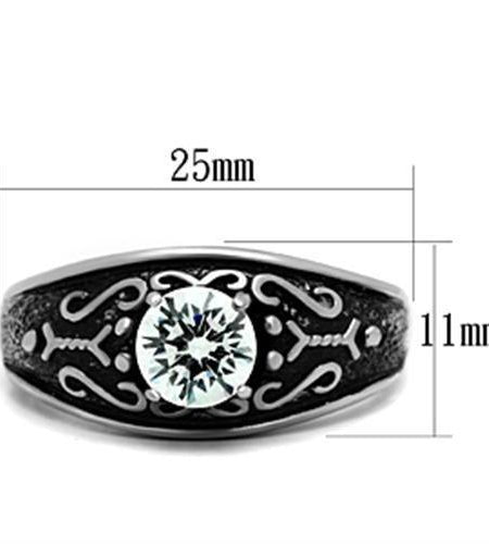TK373 - High polished (no plating) Stainless Steel Ring with AAA Grade - La Bogota