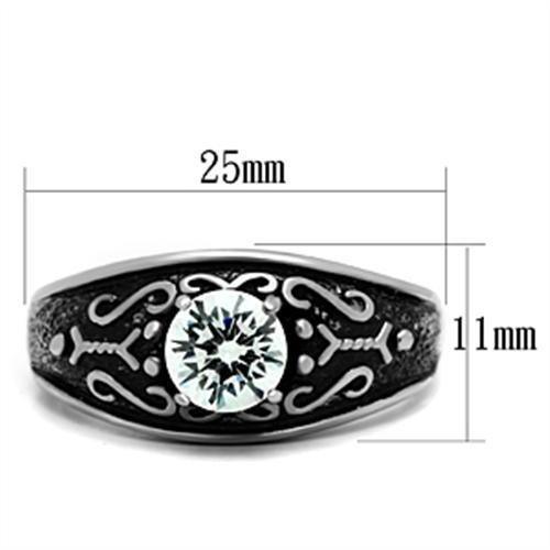 TK373 - High polished (no plating) Stainless Steel Ring with AAA Grade - La Bogota