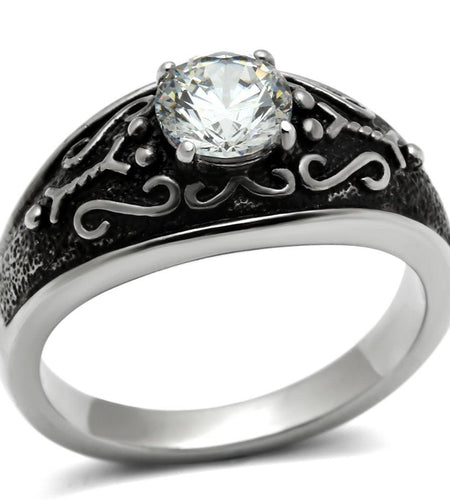 TK373 - High polished (no plating) Stainless Steel Ring with AAA Grade - La Bogota