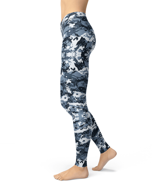 Load image into Gallery viewer, Jean Navy Camo Leggings - La Bogota
