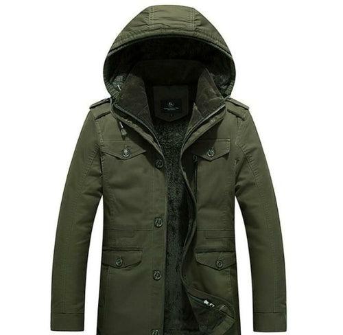 Load image into Gallery viewer, Mens Hooded Military Style Coat - La Bogota
