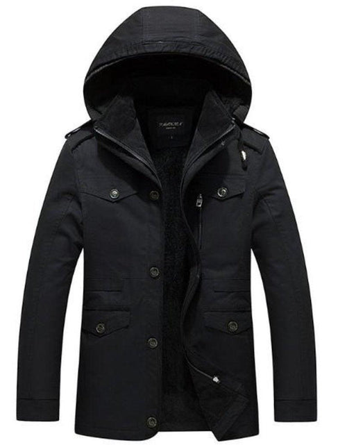 Load image into Gallery viewer, Mens Hooded Military Style Coat - La Bogota

